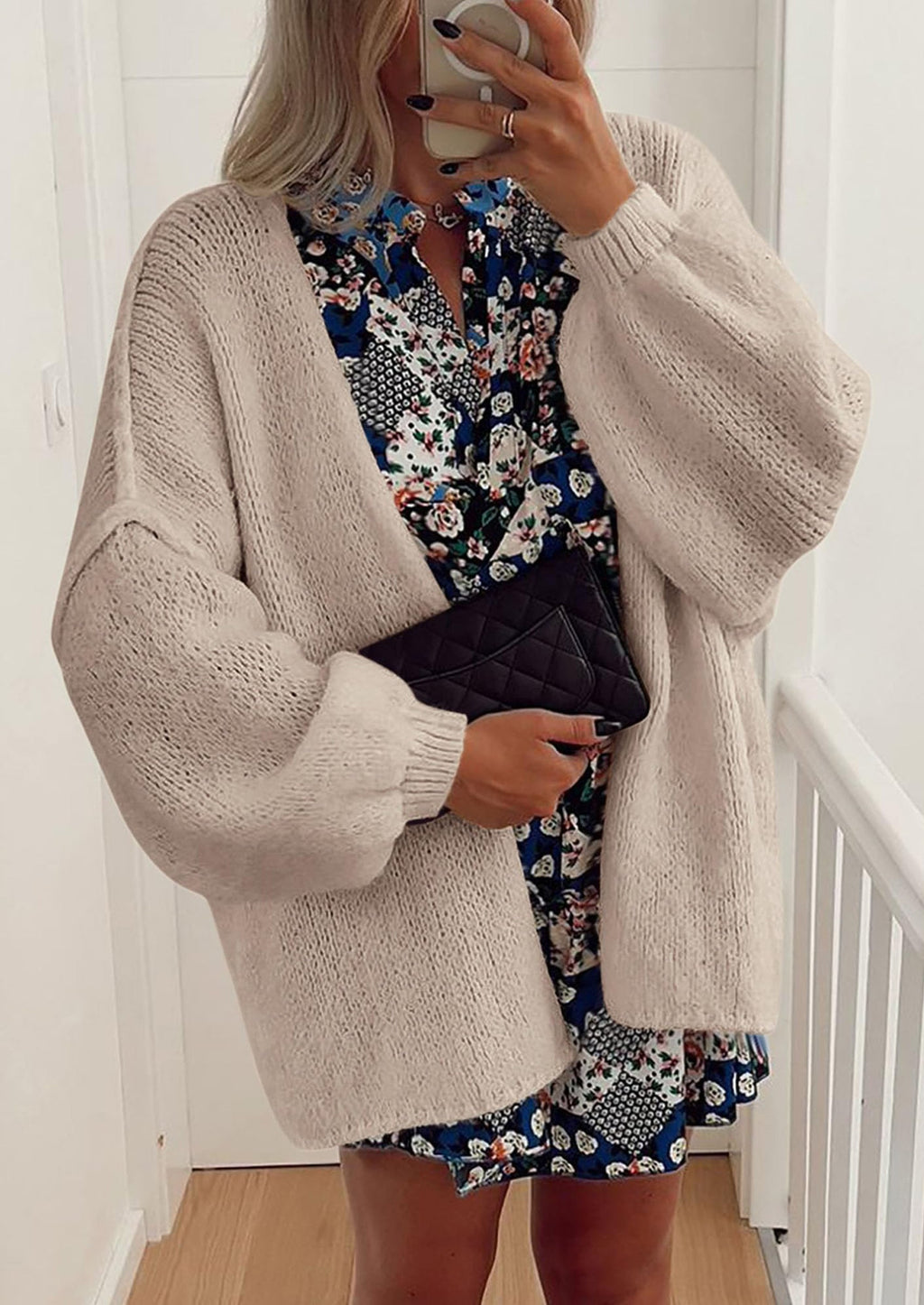 Womens Oversized Cardigan Sweaters Fall Long Lantern Sleeve Knit