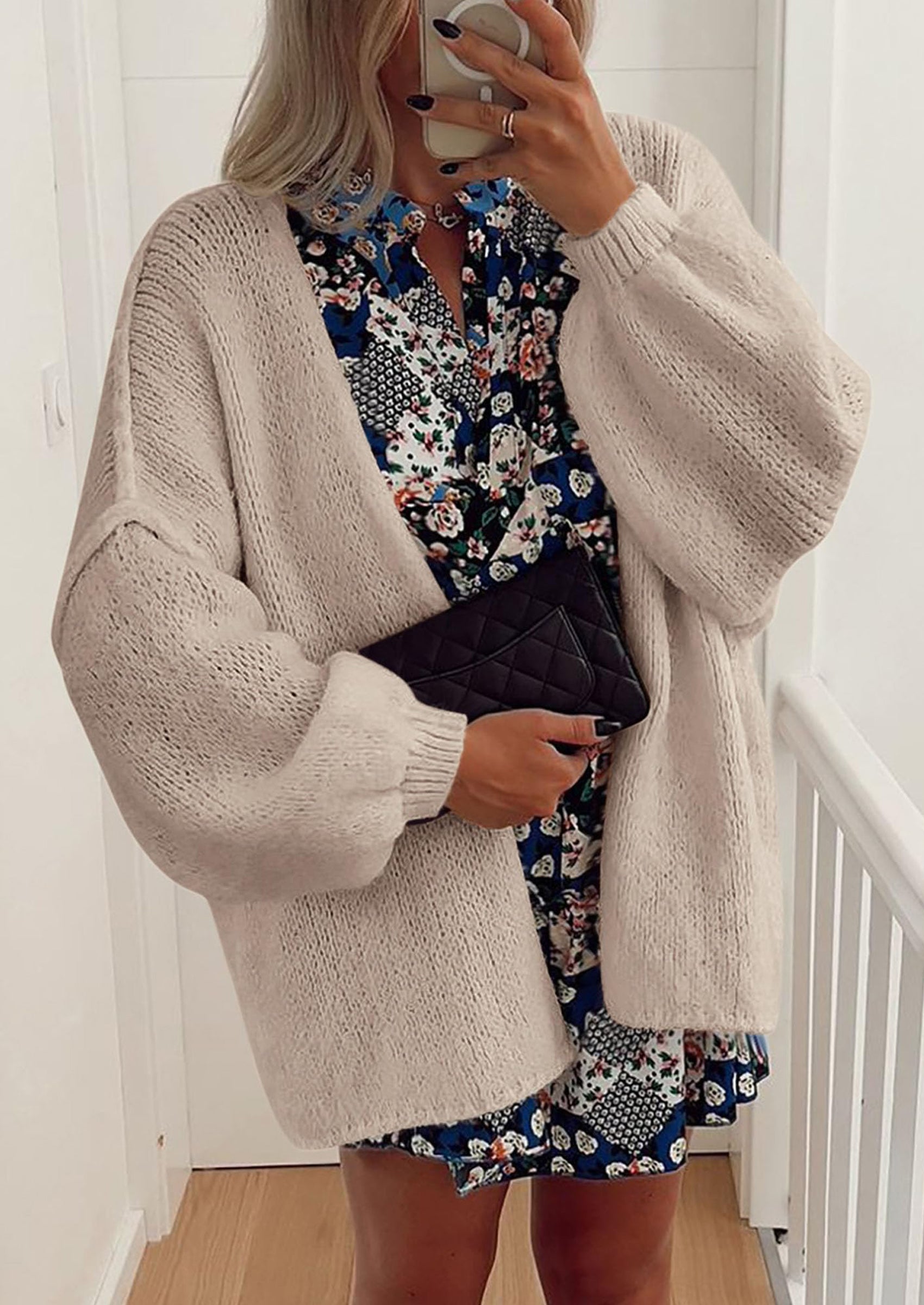 Womens Oversized Cardigan Sweaters Fall Long Lantern Sleeve Knit