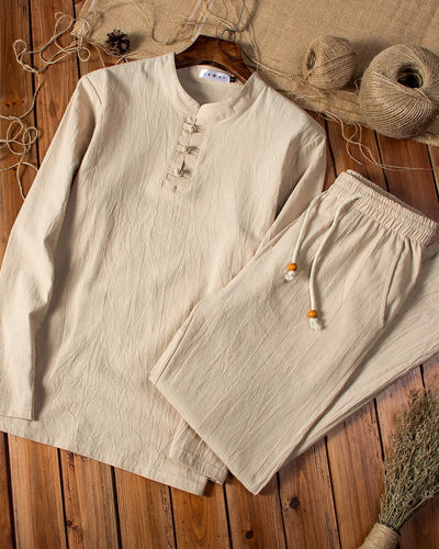 SANLÚCAR - Conjunto estilo chino de lino