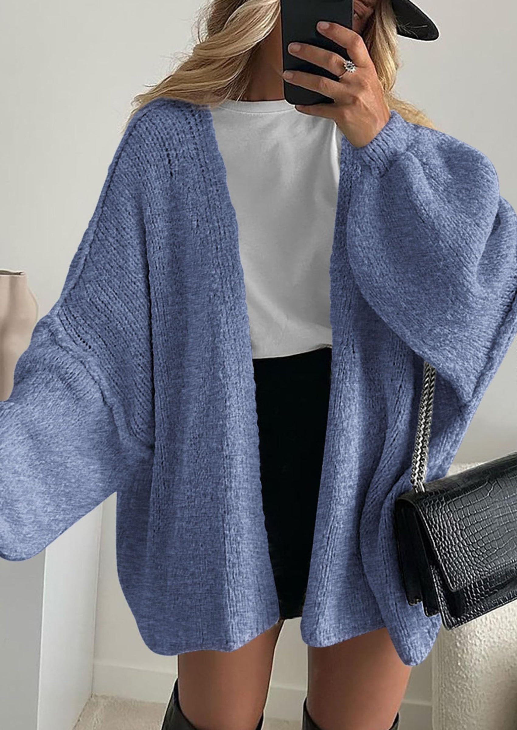 Womens Oversized Cardigan Sweaters Fall Long Lantern Sleeve Knit