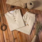 SANLÚCAR - Conjunto estilo chino de lino