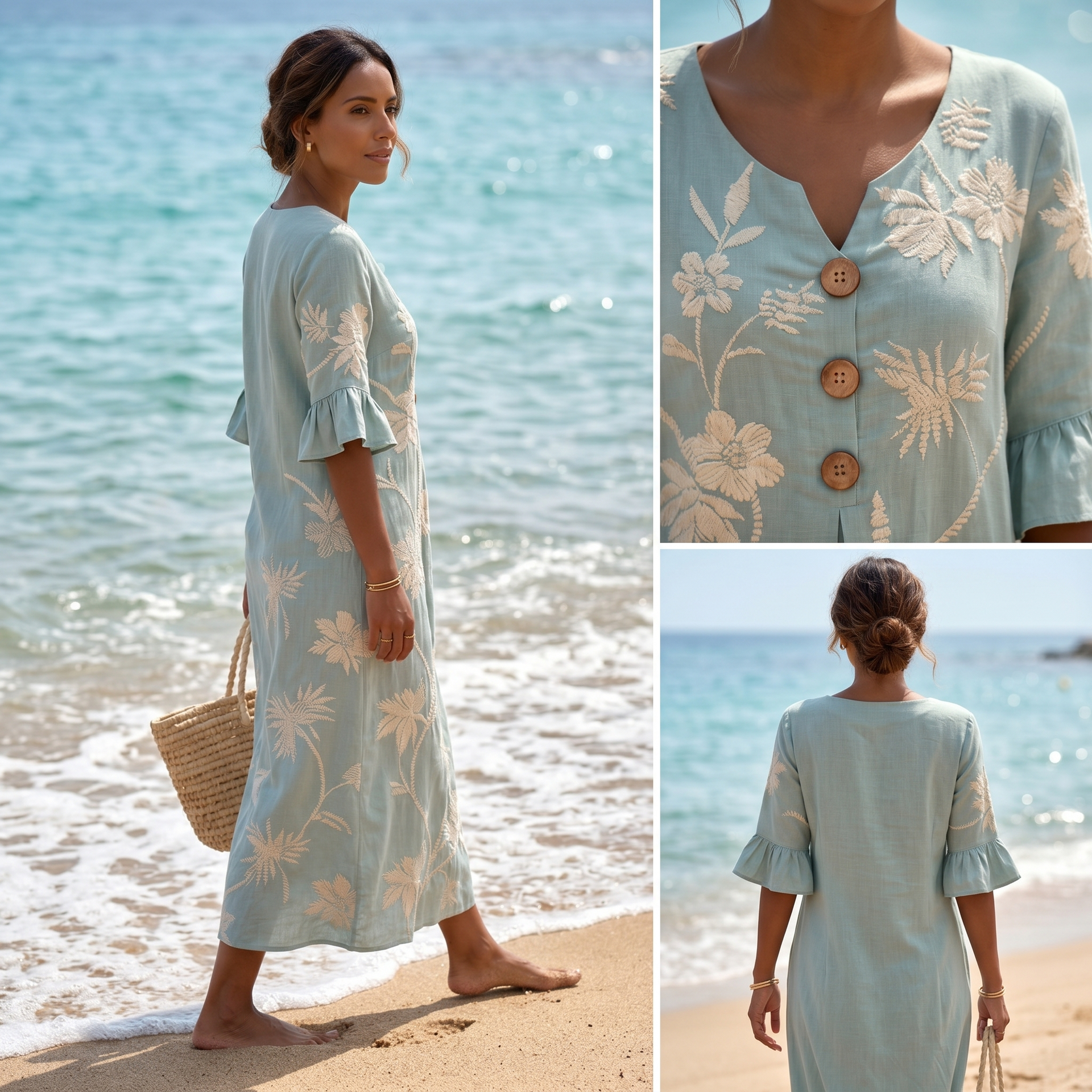 Vestido informal de mujer con estampado floral.