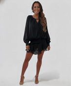 Velvet | Lustrous Black Velvet Mini Dress