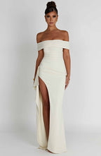 Belle | Bodycon Off-Shoulder Ruched Maxi Dress