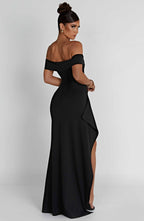 Belle | Bodycon Off-Shoulder Ruched Maxi Dress