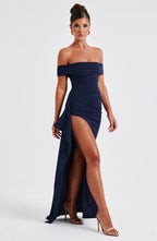 Belle | Bodycon Off-Shoulder Ruched Maxi Dress