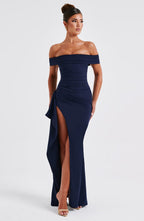 Belle | Bodycon Off-Shoulder Ruched Maxi Dress