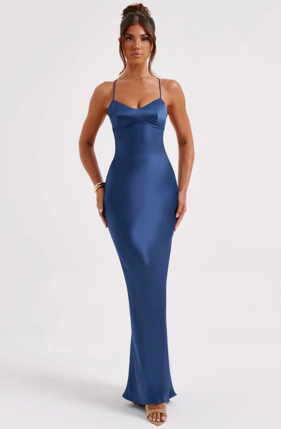 Macie | Fluida que roza el cuerpo - Vestido largo de escote corazón