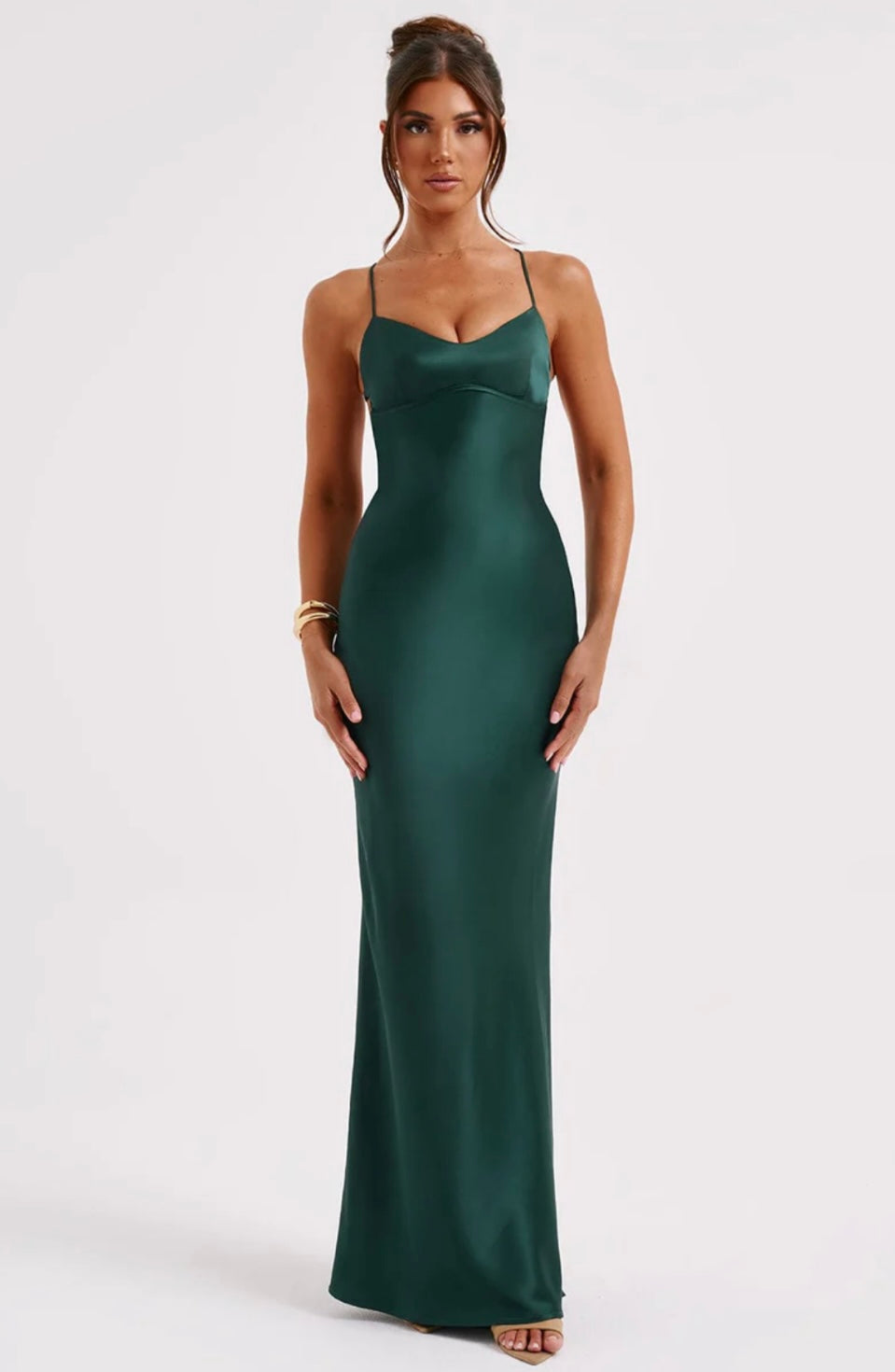 Macie | Fluida que roza el cuerpo - Vestido largo de escote corazón