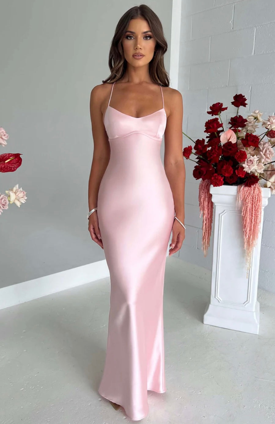 Macie | Fluida que roza el cuerpo - Vestido largo de escote corazón
