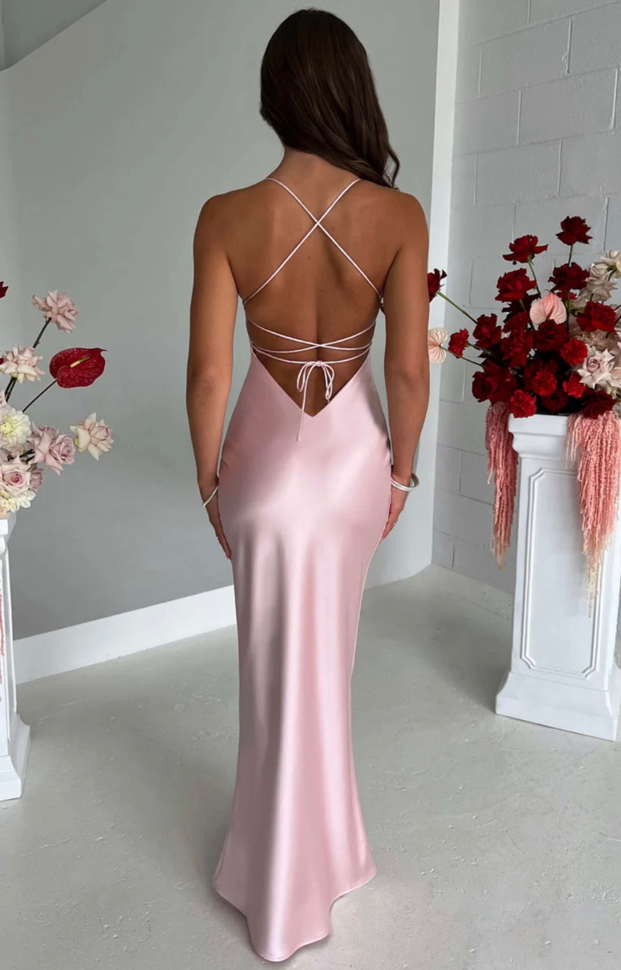 Macie | Fluida que roza el cuerpo - Vestido largo de escote corazón