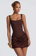 Lillian | Sculpted Crepe Corset Tailored Mini Dress