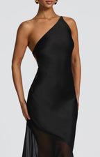 Megan | Layered Fluid Sculpted Bias-Cut Maxi Dress