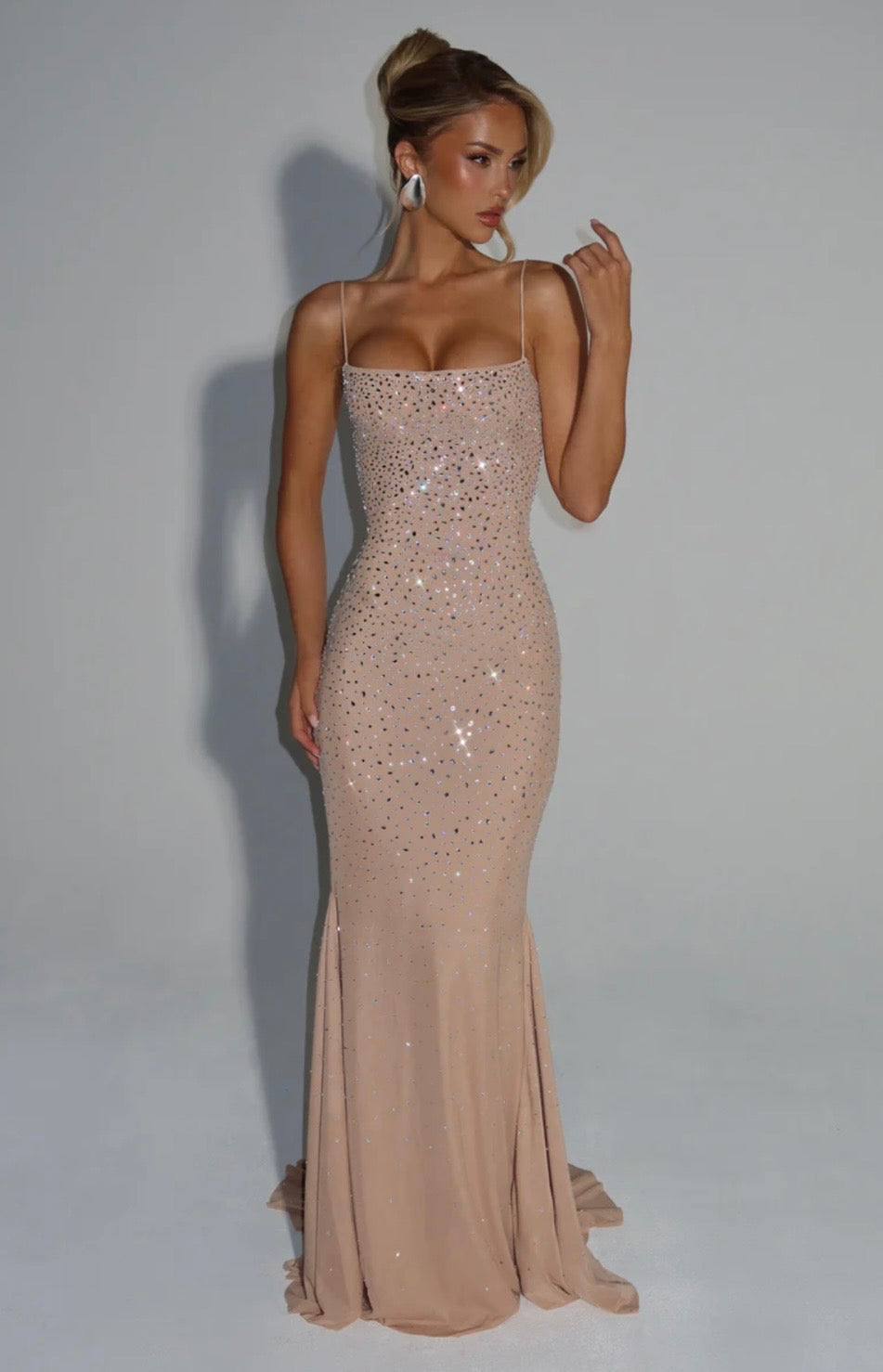 Luminara | Shimmering Refined Opulence Sculpted Maxi Dress