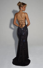 Josie | Sculpted Bodice Refined Opulence Shimmer Maxi Dress