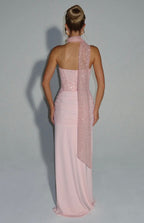 Esmeralda | Sculpted Bustier Embellished Mesh Maxi Dress