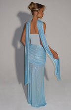 Estelle | Strapless Draped Panel Ruched Maxi Dress