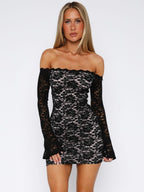 Liv | Stretchy Off-Shoulder Lace Mini Dress