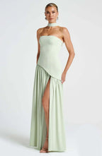 Donna | Asymmetrical Strapless Sculpted Maxi Dress