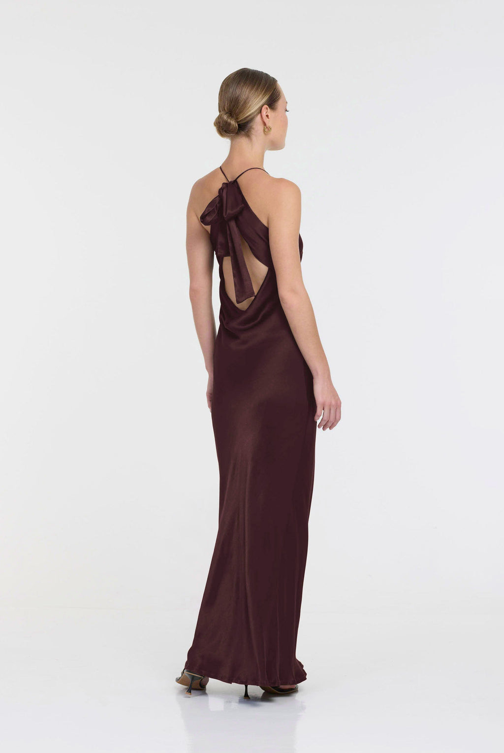 Euredice | Into Love Halter Maxi Dress  High-Shine Satin Bridesmaid Gown