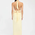 Ophelia | Open Back Ruched Plunging Maxi Dress