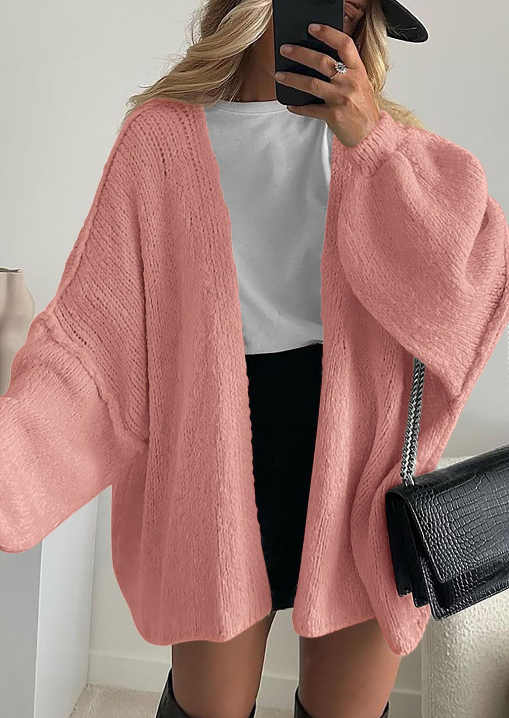 Womens Oversized Cardigan Sweaters Fall Long Lantern Sleeve Knit