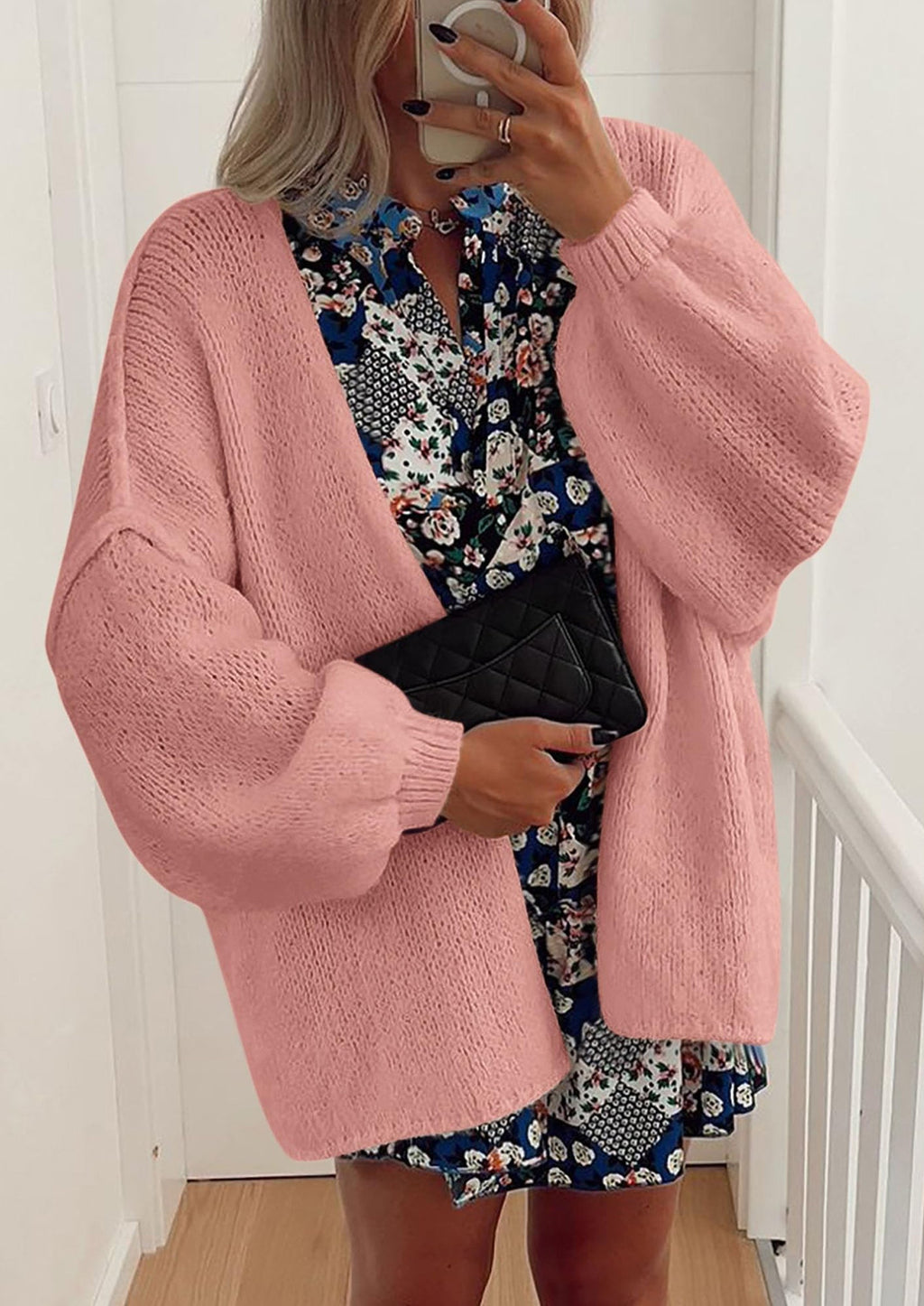 Womens Oversized Cardigan Sweaters Fall Long Lantern Sleeve Knit