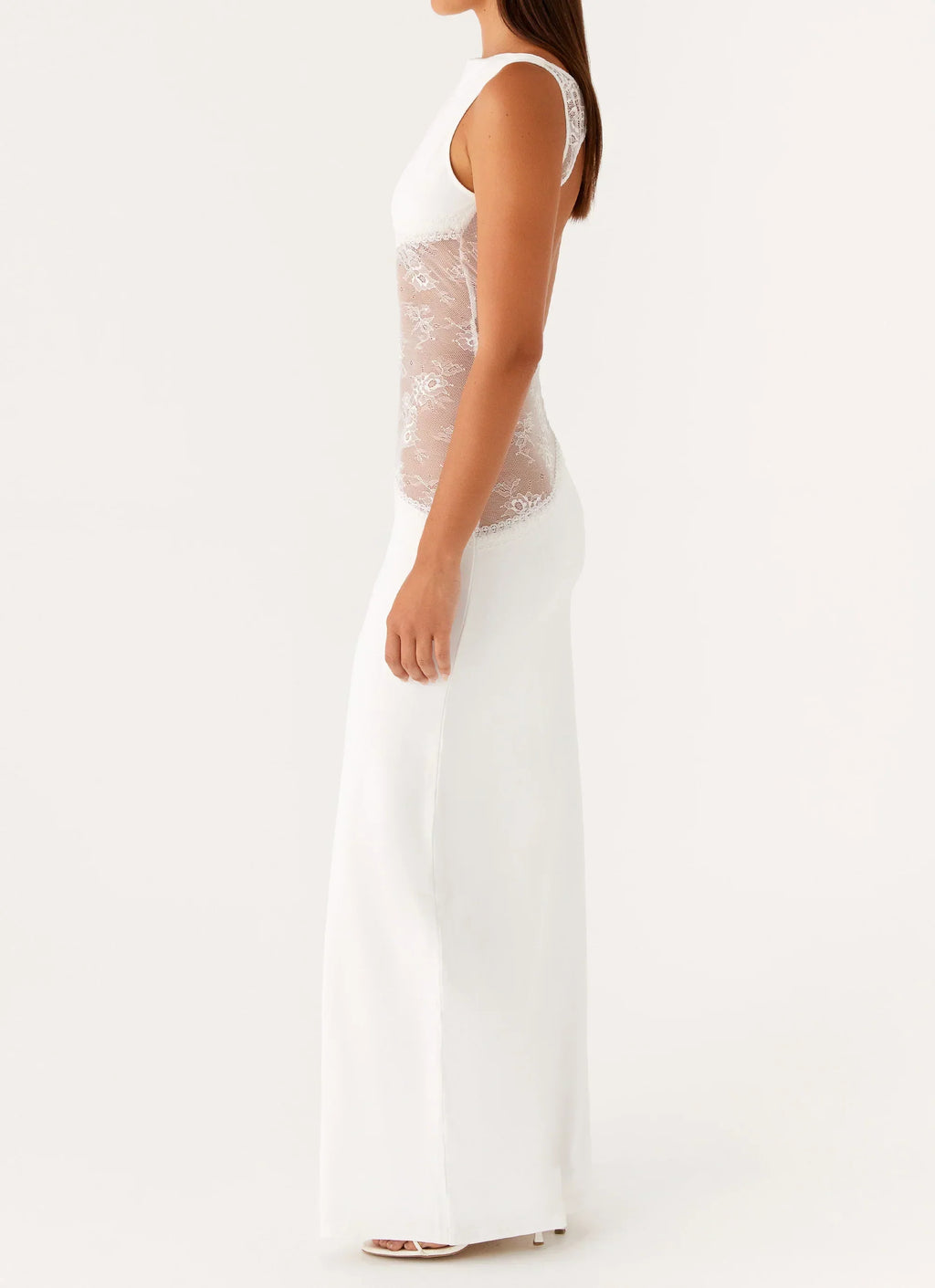 Lucinda | Open Back Lace Panel Maxi Dress