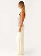 Lucinda | Open Back Lace Panel Maxi Dress