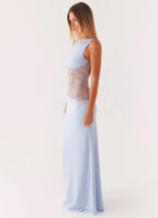 Lucinda | Open Back Lace Panel Maxi Dress