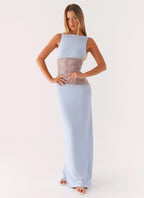 Lucinda | Open Back Lace Panel Maxi Dress