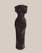 Sandra | Leopard Print High Neck Maxi Dress