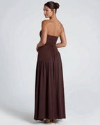 Aveline | Strapless Maxi Dress Thigh-High Split
