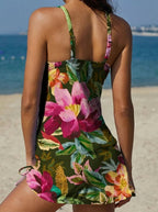 Adriana | Bañador Gráfico Floral con Short, Efecto Vientre Plano