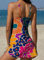 Adriana | Bañador Gráfico Floral con Short, Efecto Vientre Plano