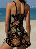 Adriana | Bañador Gráfico Floral con Short, Efecto Vientre Plano