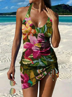 Adriana | Bañador Gráfico Floral con Short, Efecto Vientre Plano