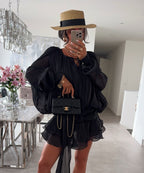 Velvet | Lustrous Black Velvet Mini Dress
