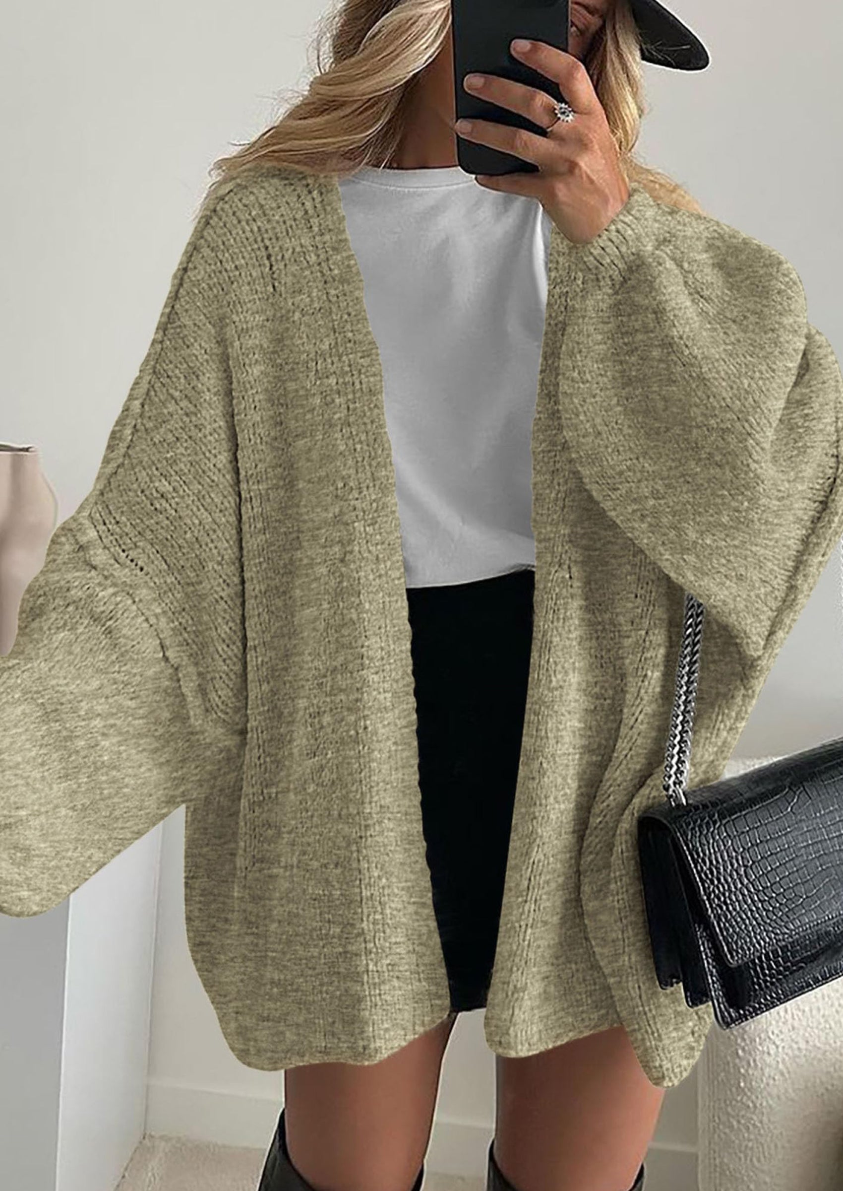 Womens Oversized Cardigan Sweaters Fall Long Lantern Sleeve Knit