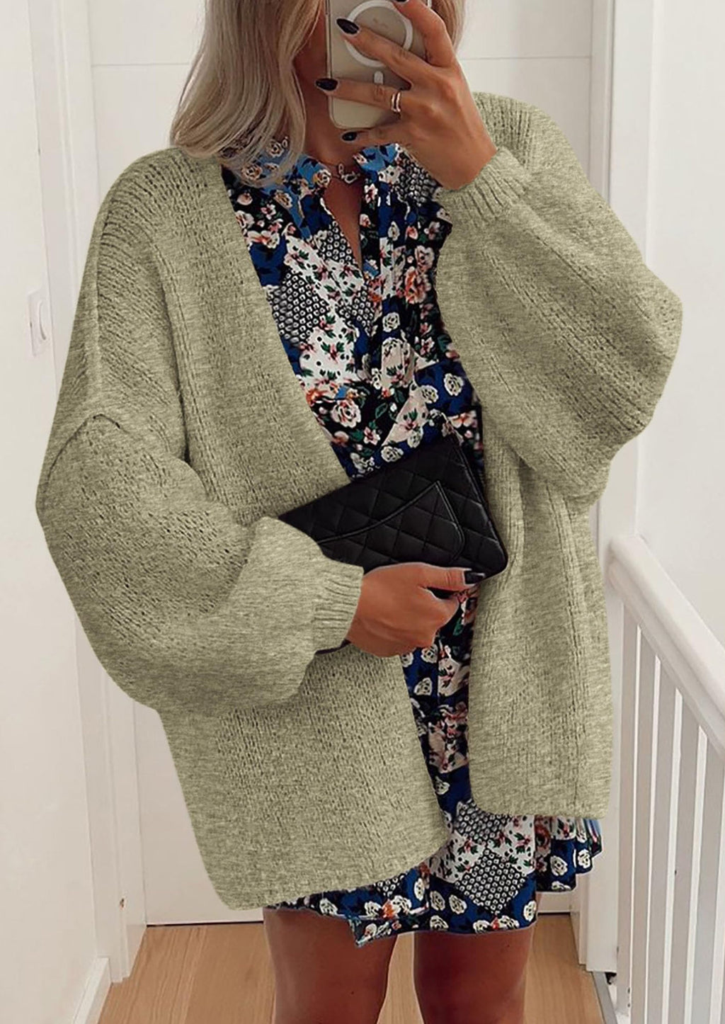 Womens Oversized Cardigan Sweaters Fall Long Lantern Sleeve Knit