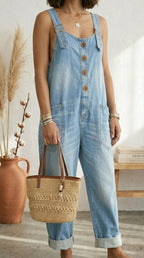 Pilar | Peto Vintage Azul Tirantes Ajustables
