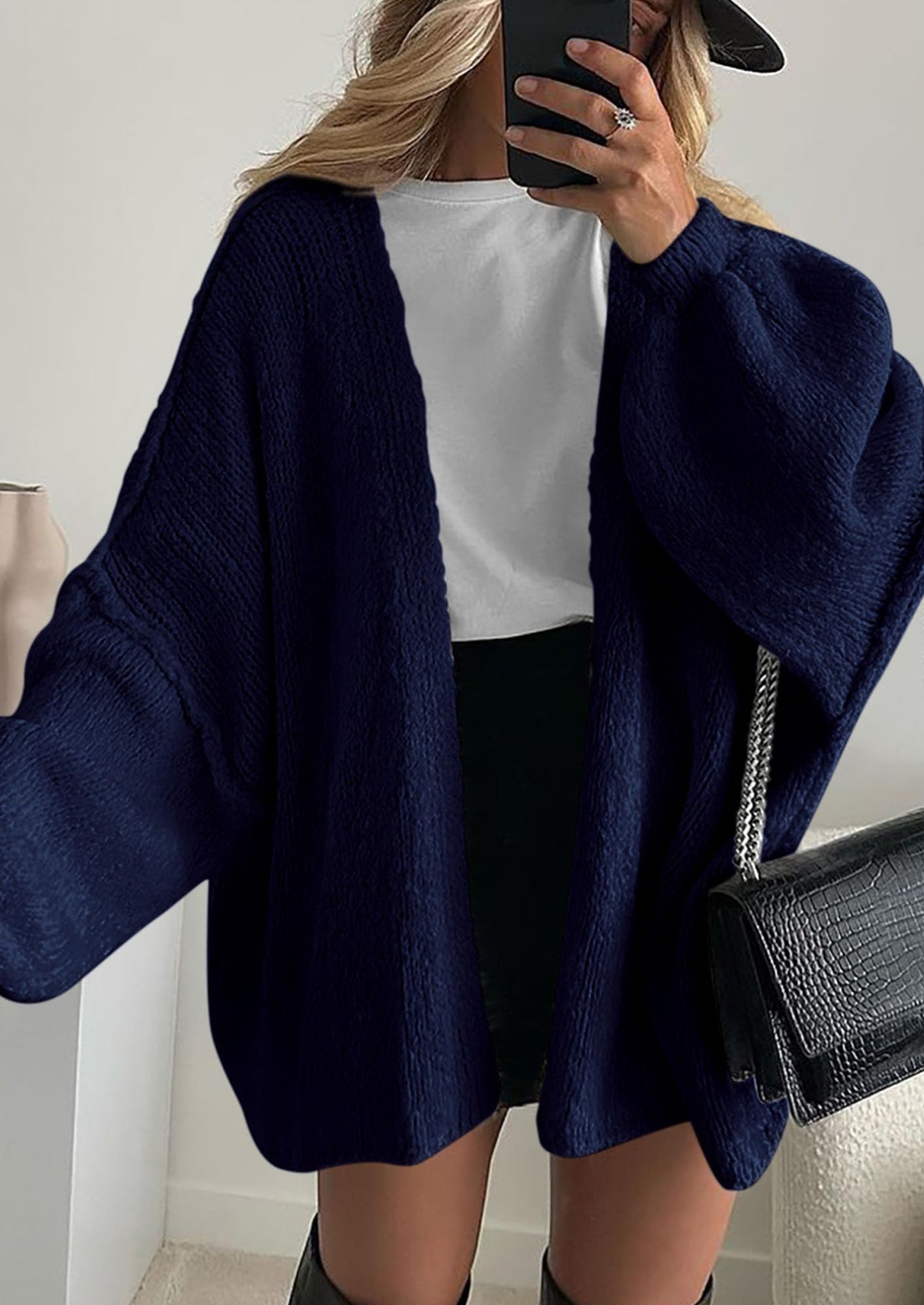 Womens Oversized Cardigan Sweaters Fall Long Lantern Sleeve Knit