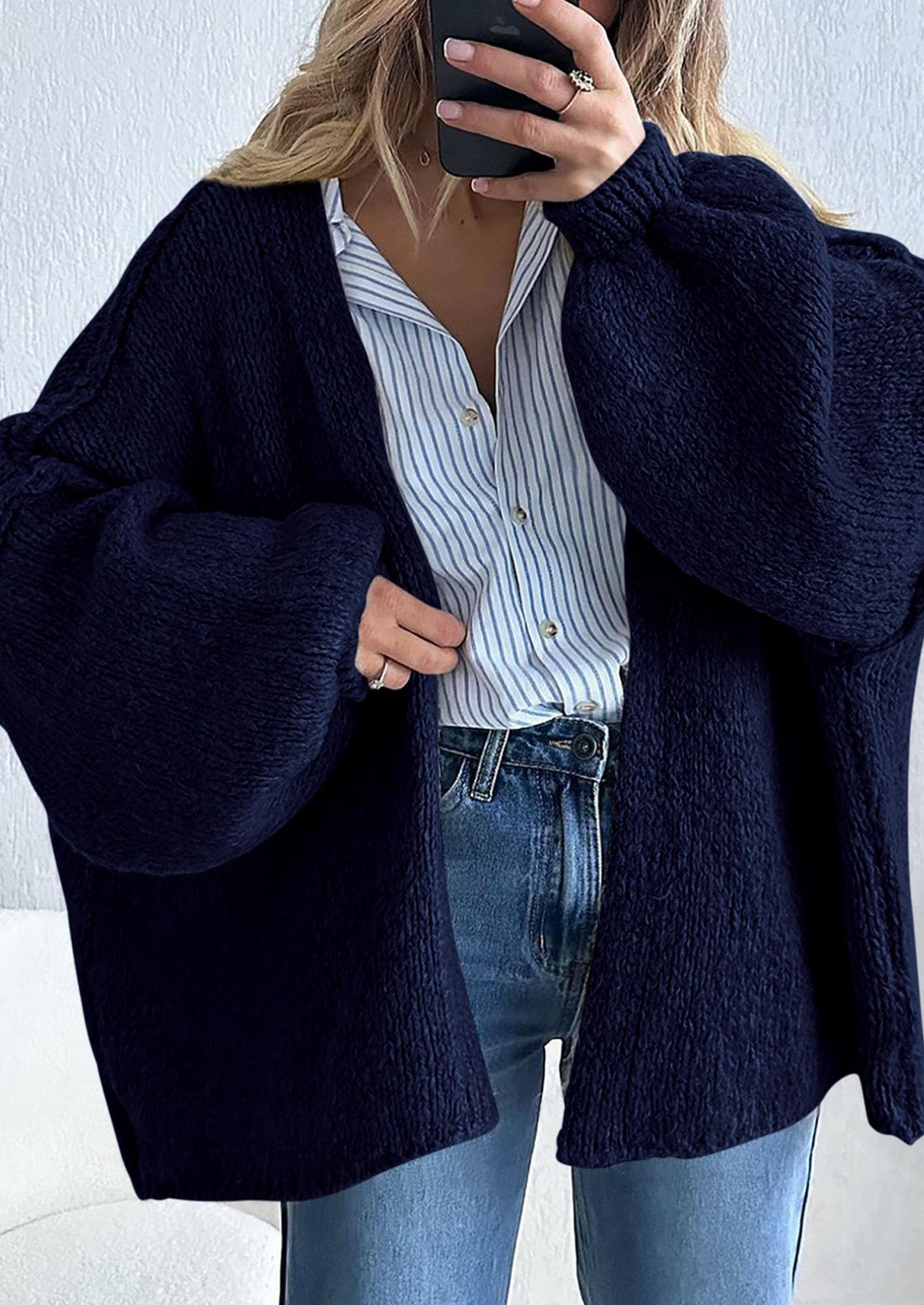 Womens Oversized Cardigan Sweaters Fall Long Lantern Sleeve Knit