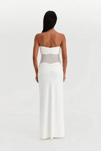 Eleina | Twist-Knot Mesh Panel Maxi Dress