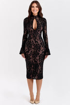 Rosita | Floral Knitted Lace Midi Dress
