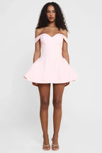 Carmela | Off-Shoulder Babydoll Mini Dress