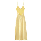 Lumière |Timeless Silk-Finish Lumière Luminous Slip Maxi Dress