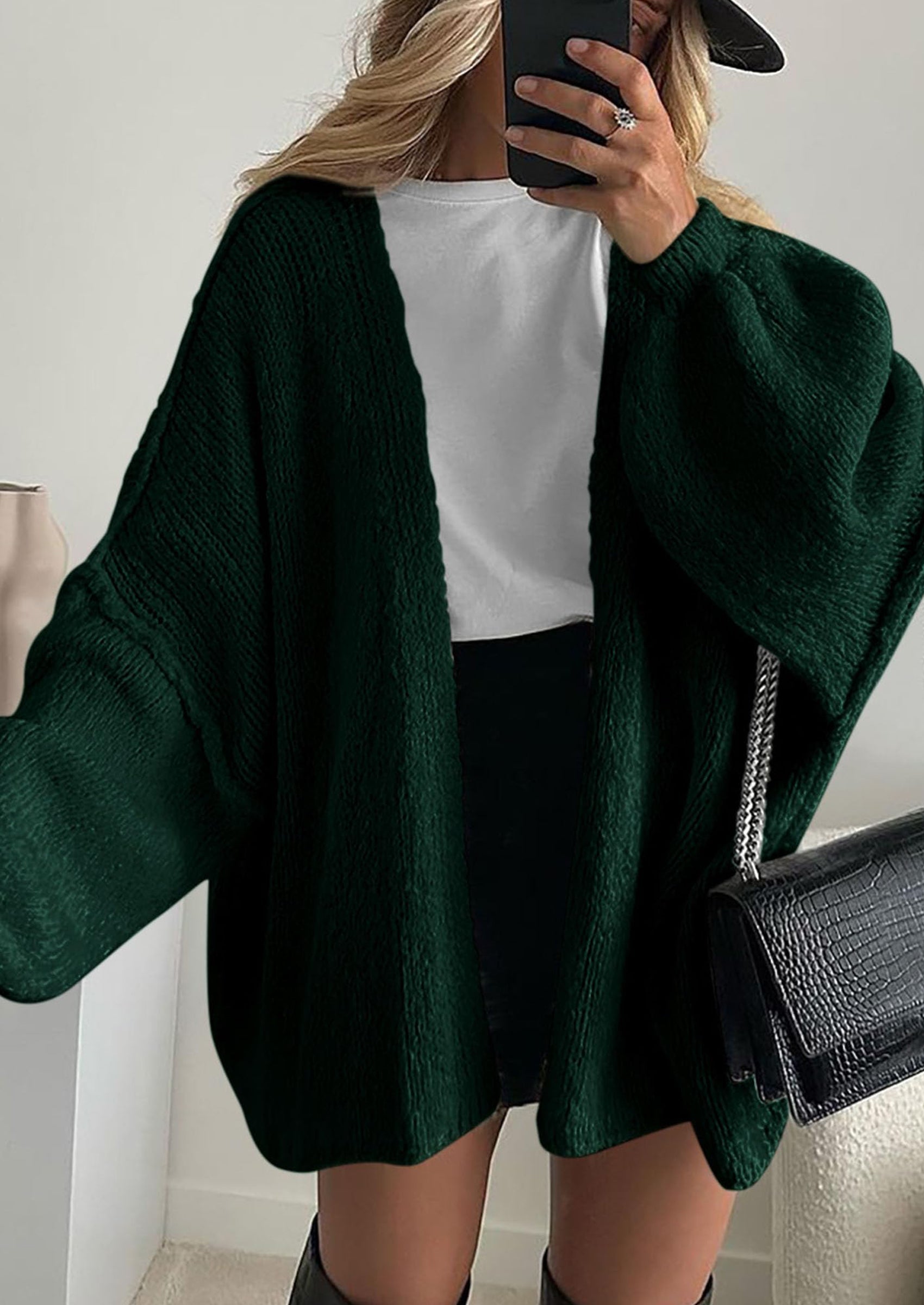 Womens Oversized Cardigan Sweaters Fall Long Lantern Sleeve Knit