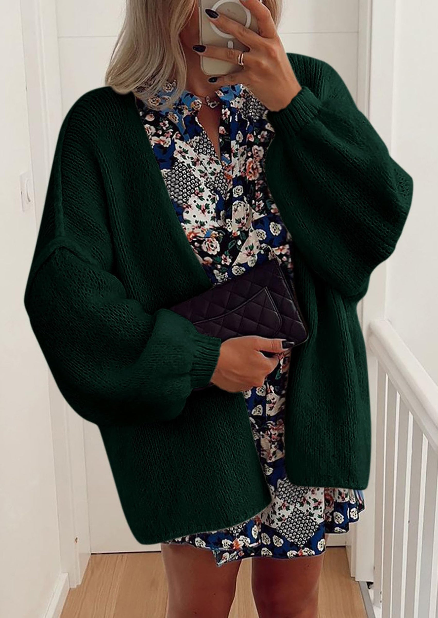 Womens Oversized Cardigan Sweaters Fall Long Lantern Sleeve Knit