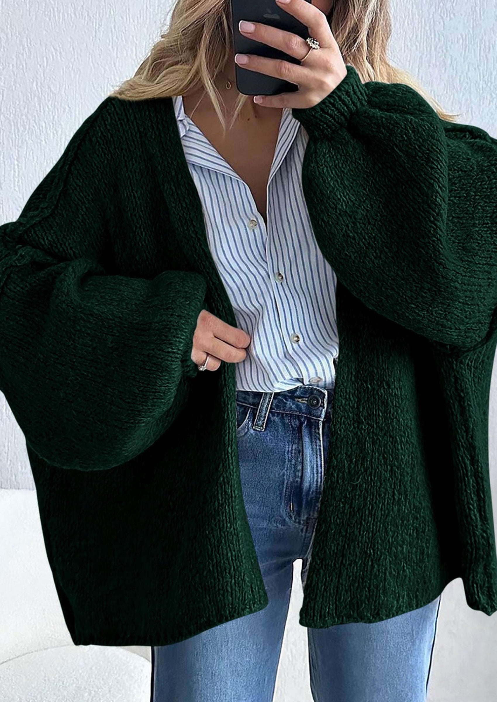 Womens Oversized Cardigan Sweaters Fall Long Lantern Sleeve Knit